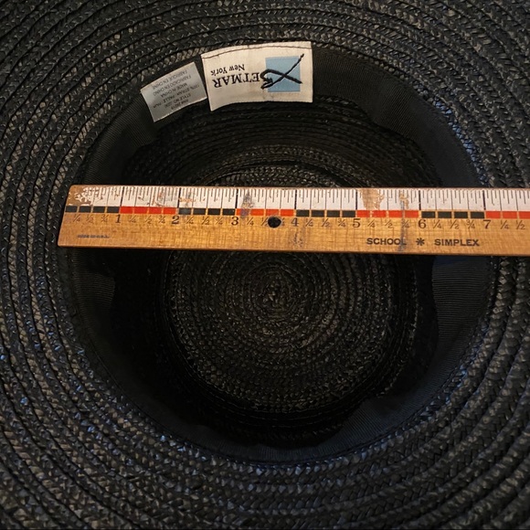 Betmar New York Vintage Fancy Black Straw Hat - Picture 6 of 7